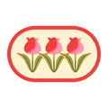 Floral Badge Sticker