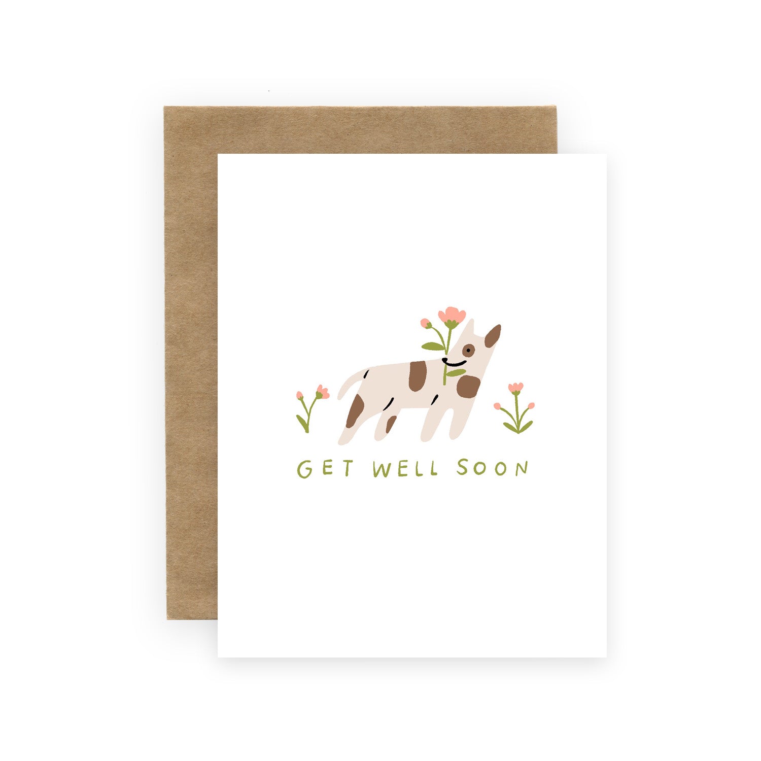 Get Well Floral Dog Card