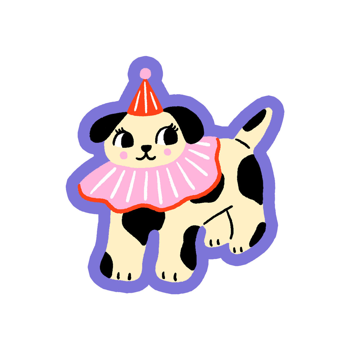 Vintage Clown Dog Sticker